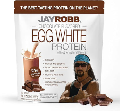 JAYROBB Chocolate Egg White Protein 80 oz, 5 Pound Bag