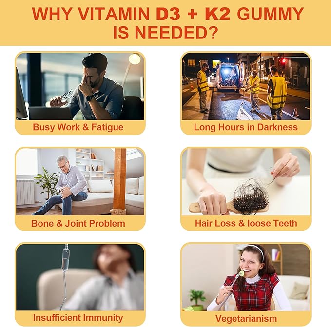 Vitamin D3 5000IU + K2 (MK-7) 120mcg, Sugar-Free Vitamin D3 K2 Filled Gummies with Vitamin B Complex - Methyl B12, B9, B6 | Vitamin E & Zinc, MCT Oil - Supports Bone & Teeth Strength, Immune, 2PACK