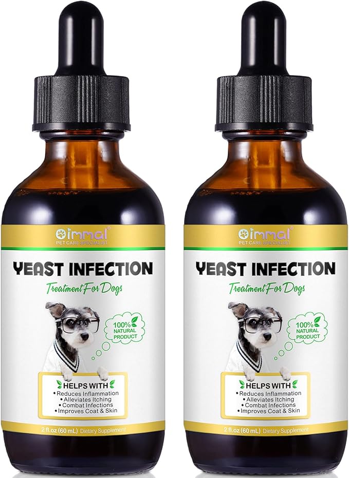 Yeast Infection Treatment for Dogs, Naturally Supports Dog Healthy Itch Relief, Ear Infection Treatment, Dogs Allergy Relief, Inflammation Relief & More,120ml (2pcs)