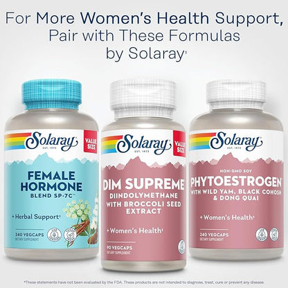 SOLARAY DIM Supreme - DIM Supplement 100mg - Diindolylmethane DIM Complex with Broccoli Seed Extract and Bioflavonoids - Women's Health and Balance Support - 60-Day Guarantee - 90 Servings, 90 VegCaps