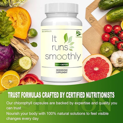 Generic Body Deodorizing Supplement Works, Chlorophyll Capsules for Body Odor, Pills for Body Odor Control, Internal Deodorant, Immune & Digestion Support, Vegan Friendly (3pcs)