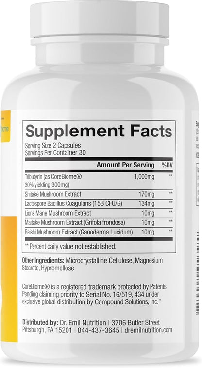DR. EMIL NUTRITION Women & Men Total Gut Health Complex | Prebiotic + Probiotic + Postbiotic Gut Health Supplements | Probiotics Digestive Health & Gut Health | 60 Capsules
