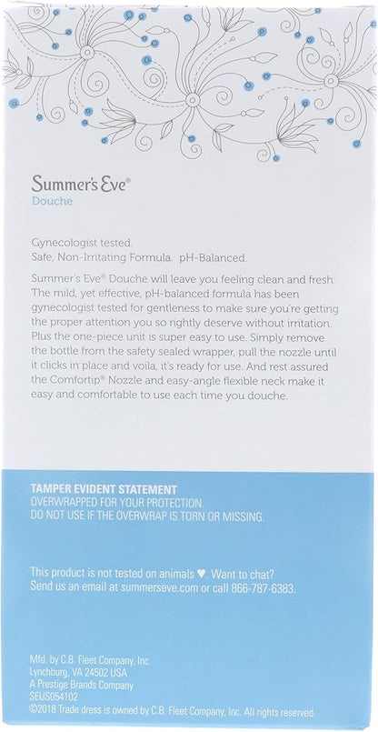 Summer's Eve Extra Cleansing Douche Vinegar & Water, Feminine Wash,PH Balanced, Naturally Inspired, & Gynecologist Tested (Pack of 4 Bottles, 4.5oz Each Bottle)