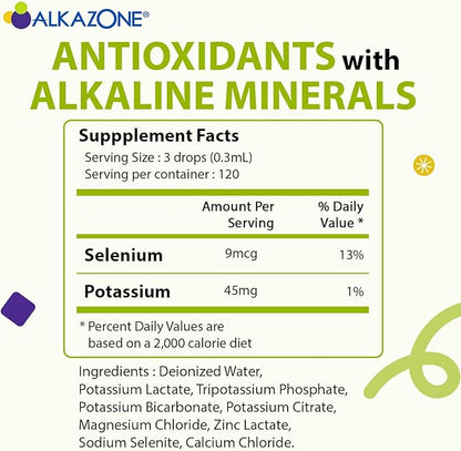 Alkazone Balance Your pH, Antioxidants Alkaline Mineral Drops, Single 1.25 Oz Pack, Portable, Yields 10 Gallons of alkaline, antioxidant Water, Unflavored, pH Balance, Hydration