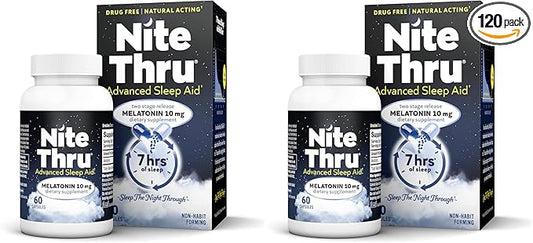 Advanced Sleep Aid Melatonin Dietary Supplement,10mg Capsules,(Pack of 120)