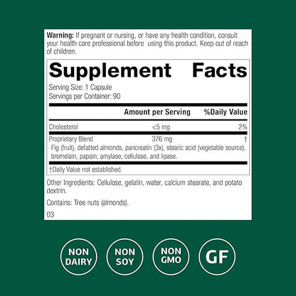 Standard Process Multizyme - Pancreatic Enzyme Supplement to Support the Breakdown of Proteins, Carbohydrates & Fats - Digestive Support - Gluten-Free, Non-Dairy & Non-Soy - 90 Capsules (90 Servings)