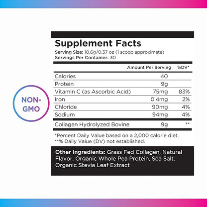 Livingood Daily Vanilla Collagen Powder for Women & Men, Hydrolyzed Collagen Peptides Powder with Vitamin C, Protein with 20 Amino Acids, Type I & III, Grass Fed, Keto, Paleo, Gluten Free, 30 Srvgs