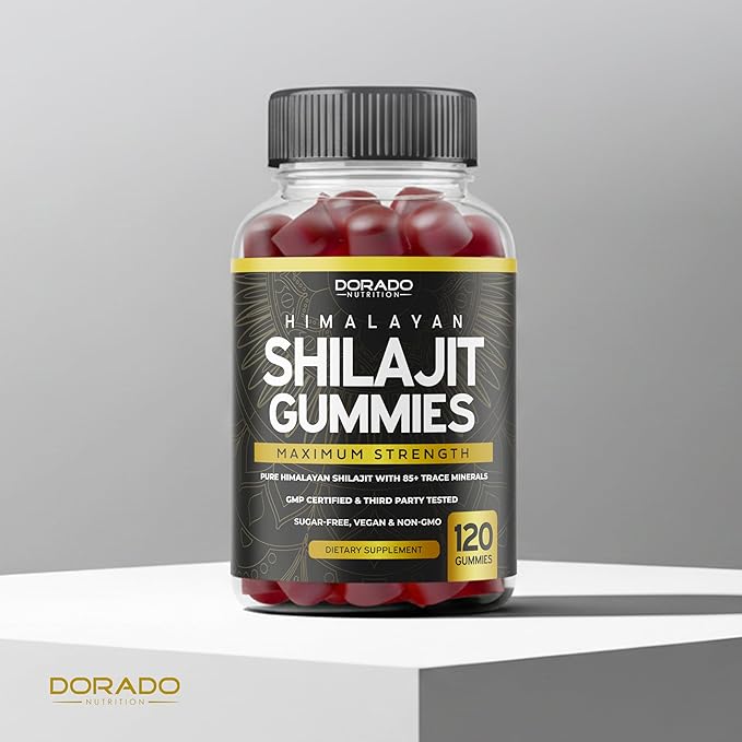 Shilajit Gummies For Men & Women 1000mg (High Potency Gold Grade with 85+ Trace Minerals with Fulvic Acid) - Energy & Immunity Support - Third Party Tested, Non GMO, Vegan & Made in USA (120 Gummies)