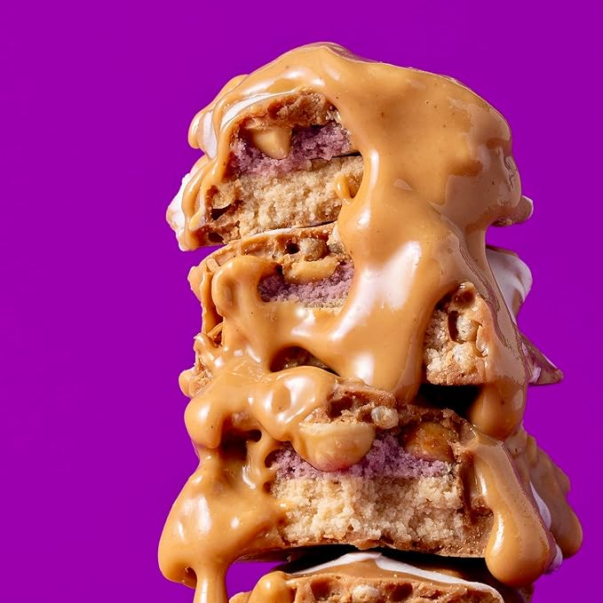 FITCRUNCH Snack Size Protein Bars, Designed by Robert Irvine, 6-Layer Baked Bar, 1g of Sugar, Gluten Free & Soft Cake Core (9 Bars, Peanut Butter and Jelly)
