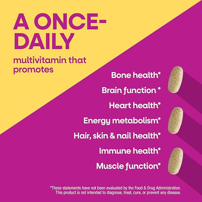 Nature’s Way Alive! Ultra Potency Multivitamin for Women 50 Plus, Complete High Potency Formula with Vitamin D3, C, E, Methylated B12, Supports, Heart, Brain, and Bone Health*, 60 Tablets