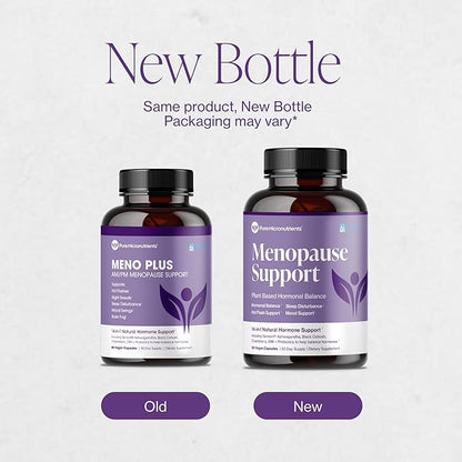 Menopause Supplements for Women - Natural Hormone Balance - Hot Flashes, Night Sweats, Sleep & Mood Support. with Sensoril® Ashwagandha, DIM, Chaste Berry & Black Cohosh Root - 60 Count