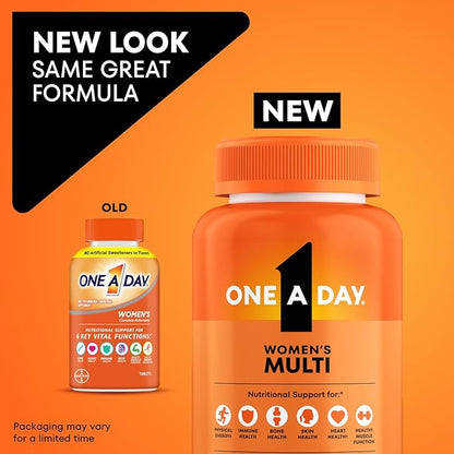 One A Day Multivitamin for Women- Daily Vitamins for Woman with Biotin, Calcium, Folic Acid, Iron & Zinc, Complete Women’s Vitamins, 200 Ct (Packaging May Vary)
