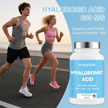 Hyaluronic Acid, Hyaluronic Acid Joint Supplements Capsules, Non-GMO and Gluten Free, 90 Capsules 200mg (1 PCS)