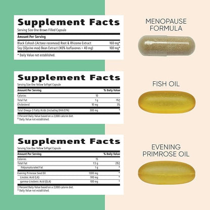 GNC Women’s Menopause Support Vitapak Program, Complete Nutrition 4 Products in 1, Hot Flash Support, Hormonal Balance, Black Cohosh, Evening Primrose Oil, 30 Daily Packs