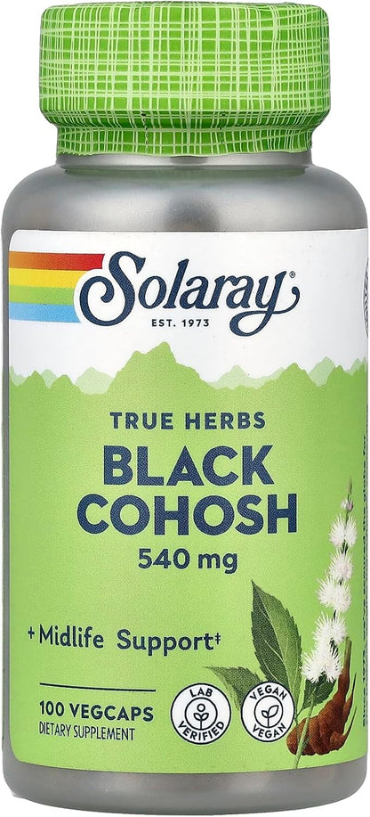 SOLARAY True Herbs, Black Cohosh, 540 mg, 100 VegCaps