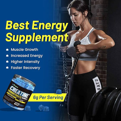 inGreens Creatine Monohydrate Gummies 6g per Serving, Sugar Free Creatine Supplements for Men & Women, Chewable Creatine for Muscle Growth, Strength, Energy & Recovery, Gluten Free, 120 Count