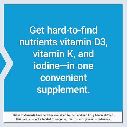 Life Extension Vitamins D and K with SeaIodine Bone Brain Thyroid Arterial Support Non GMO Once Daily Gluten Free, 60 Count