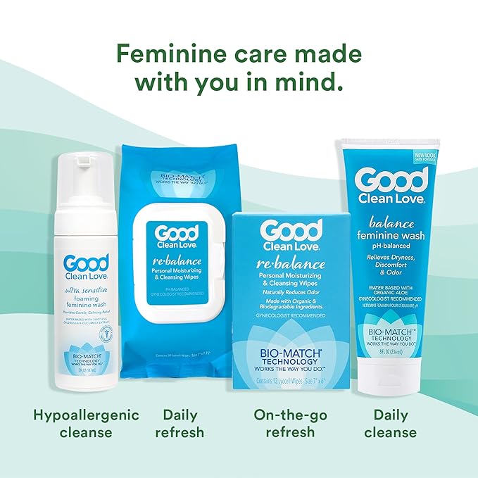 Good Clean Love Ultra Sensitive Foaming pH-Balanced Feminine Wash, Gentle Vaginal Cleanser for Women with Natural Ingredients, Water-Based, Cleansing & Soothing Intimate Feminine Care, 5 Oz
