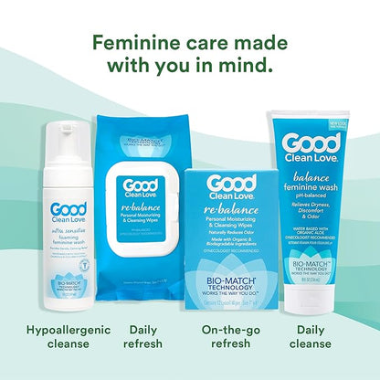 Good Clean Love Ultra Sensitive Foaming pH-Balanced Feminine Wash, Gentle Vaginal Cleanser for Women with Natural Ingredients, Water-Based, Cleansing & Soothing Intimate Feminine Care, 5 Oz