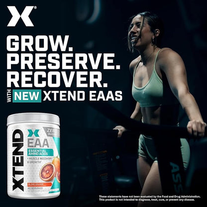 Xtend Scivation EAA + BCAA Powder | Muscle Recovery & Lean Muscle Growth | 9 Essential Amino Acids for Intra Workout or Post Workout Recovery | 10g EAAs Per 2 Servings | Blood Orange 40 Servings