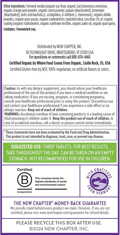 New Chapter Advanced Perfect Prenatal Vitamins, 192ct, Made with Organic, Non-GMO Ingredients for Healthy Baby & Mom - Folate (Methylfolate), Whole-Food Fermented Iron, Vitamin D3 + Ginger