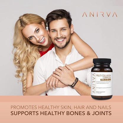 Multi Collagen Complex - Type I, II, III, V, X - Collagen Supplement for Anti-Aging, Healthy Joints, Hair, Skin and Nails