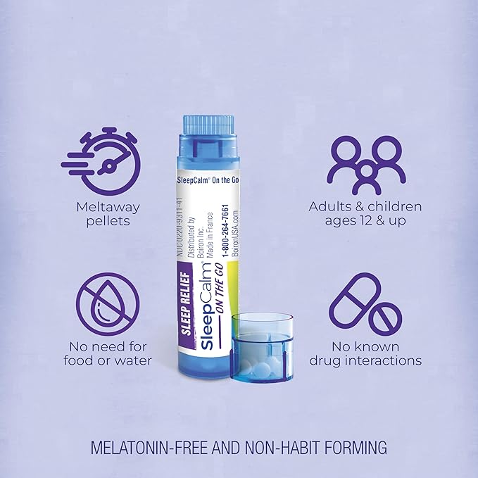 Boiron SleepCalm On The Go Sleep Aid for Deep, Relaxing, Restful Nighttime Sleep - Melatonin-Free and Non Habit-Forming - 80 Count (Pack of 2)