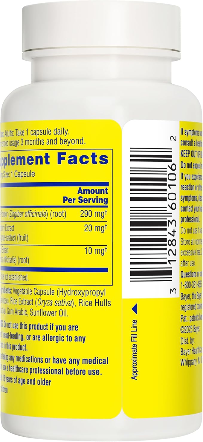 Midol Supplements Peace Out PMS, PMS Support Supplement, Formulated with Chasteberry to Help Ease Breast Tenderness & Mild Mood Changes, Also with Ginger Powder & Valerian Extract, 30 Count