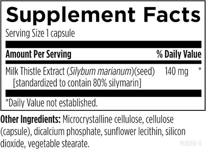 Designs for Health Milk Thistle Extract - Highly Standardized to 80% Silymarin from Milk Thistle Seed - Liver + Detox Support Supplement with Sunflower Lecithin to Improve Absorption (90 Capsules)