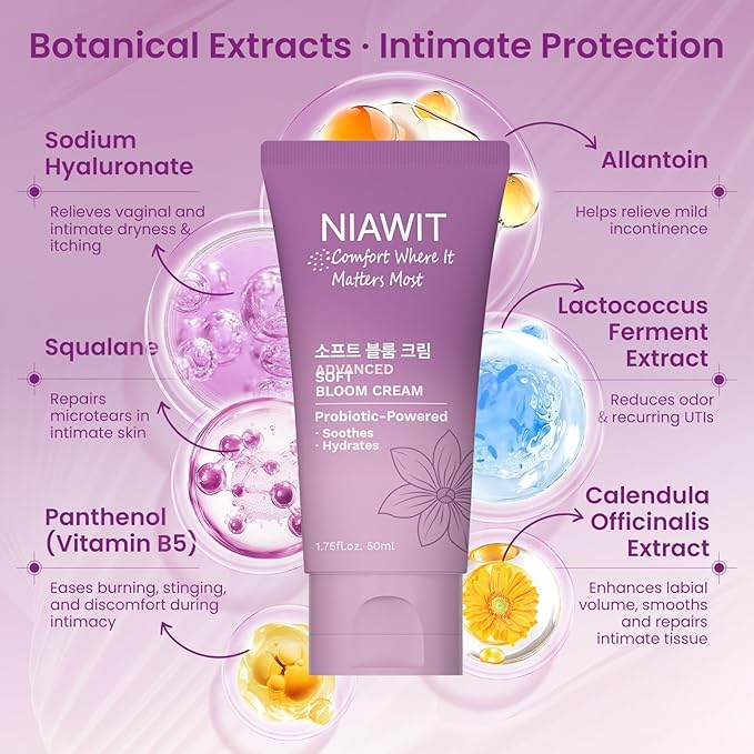Estrogen Cream for Women – Intimate Moisturizer & Menopause Support, Helps Vaginal Dryness, Hydrating & Firming Skin, Naturally Gentle Care for Intimate Area with Aloe Vera & Calendula, 50ml
