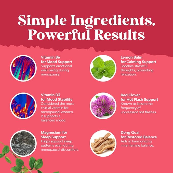 Complete Herbal Menopause Supplement for Women - Multibenefit Menopause Ease Hormone Balance for Women for Night Sweats Mood and More with Dong Quai Vitex Chaste Berry and Black Cohosh - 90 Count