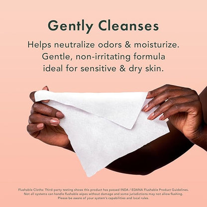 Rael Feminine Wipes, Flushable, Travel Size, All Skin Types, Daily Use (Soothing, 30 Count Pack of 3)