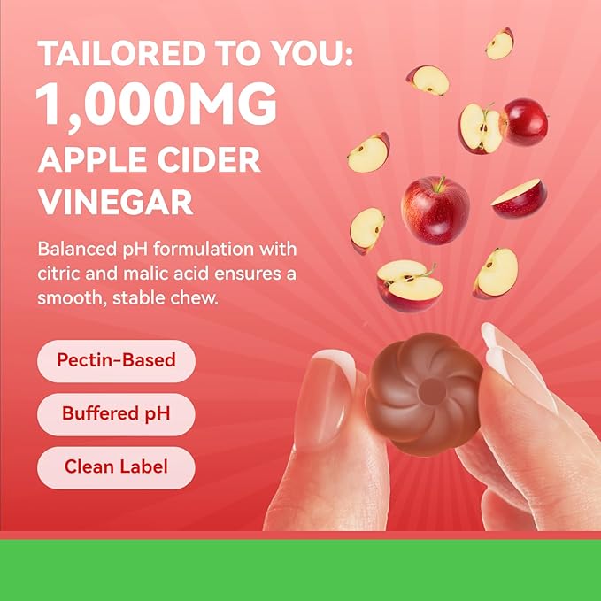 Inner Brightness Apple Cider Vinegar Gummies, ACV Gummies, Detox Cleanse for Weight Loss, Weight Loss for Women - Gut Health & Digestive Comfort - Vegan, Gluten-Free, Non-GMO - Apple Flavor, 60 Count