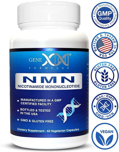 Genex Formulas NMN Supplement 250mg (3 Pack) - 99% Pure Shelf Stabilized Capsules for Increasing NAD Levels, DNA Repair, & Healthy Aging, GMP Certified, 90 Day Supply