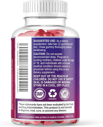 Hair Vitamins Gummies with Biotin 5000 mcg per Serving - Hair Growth Support with Vitamins E & C for Thicker, Stronger & Beautiful Hair - Hair Skin and Nails Vitamin, Gluten Free - 60 Gummies