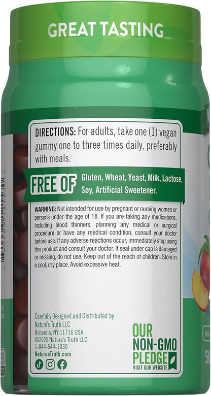 Nature's Truth Ginkgo Biloba Gummies | 50 Count | Peach Raspberry Flavor | Vegan, Non-GMO & Gluten Free Extract Supplement