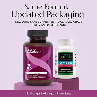 DIM Pro Hormone Support for Men & Women, Plant Based Estrogen Metabolism & Detox Supplement with DIM, Calcium D-Glucarate & BioPerine, Promotes Balance Energy & Daily Wellness, Vegetarian, 60 Capsules