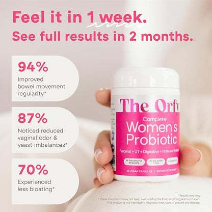 Complete Probiotics for Women - Vaginal, UT, Digestive & Immune Health - 60 Billion CFU, 16 Probiotic Strains, Prebiotics and Probiotics with Holy Basil - Once Daily, 30 Count