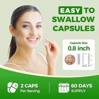 (2 Pack) Magnesium Glycinate Capsules, Magnesium Supplement with Zinc, Vitamin D3 & B6 - Highly Bioavailable and Absorption - Bone, Heart, Joint, Immune Support, 120 Vegan Capsules