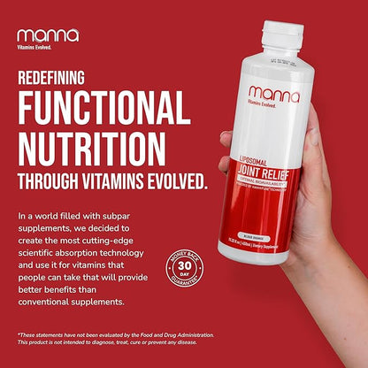 Manna Vitamins Evolved Liposomal Joint Relief Supplement for Women, Men Includes Curcumin, Glucosamine, Chondroitin, Quercetin for Joint Health, Swelling, Aches, Increase Range of Motion, Mobility