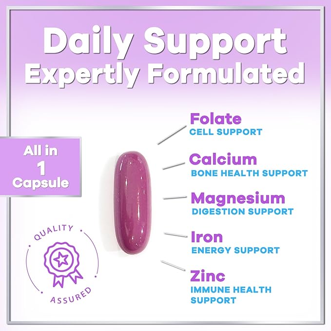 Multivitamin For Women - Complete Daily Woman's Multivitamins with Biotin, Calcium, Folic Acid, Iron, Zinc, Vitamin A, C, D, E & B Vitamins, Women's Hair Skin and Nails Supplements - 120 Softgels