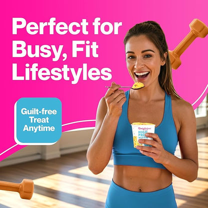 Bootylicious | 25g Protein Muffin | Birthday Cake | Low Carb, 16g Fiber, Low Glycimic Index, Low Sugar, 2.54oz Cup, 12-Pack