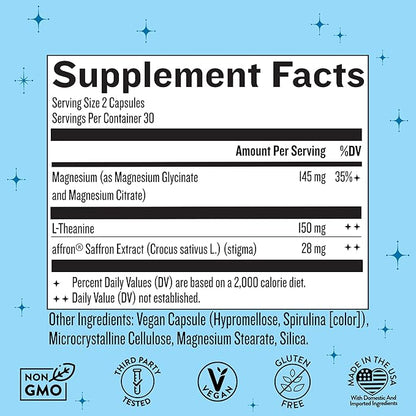 Legendairy Milk Miss Bliss™ Stress Support for Women – Stress Relief Supplement with affron® Saffron, Magnesium Glycinate + Citrate & L-Theanine – Calm & Mood Balance, Non-Drowsy, 60 Vegan Capsules