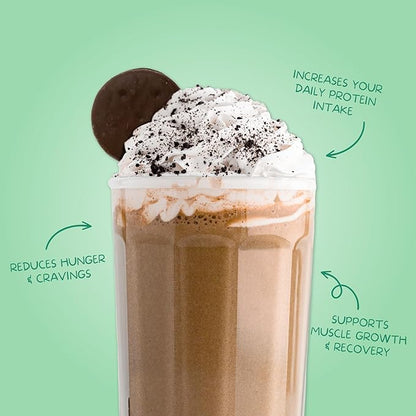 Clean Simple Eats Whey Protein Powder, Mint Chocolate Cookie Flavor, Naturally Sweetened, 100% Grass Fed Protein Powder with Digestive Enzymes, No Artificial Ingredients, Gluten Free, 30 Srvgs