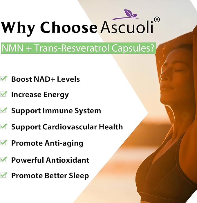 Sublingual NMN 500mg + Trans-Resveratrol 400mg, 3-in-1 Advanced Formula 99% Pure NMN Resveratrol Supplement for Boost* NAD, Cell, Immune, Energy & Muscle, Anti-Aging, 120 Lozenges (120-Day Supply)