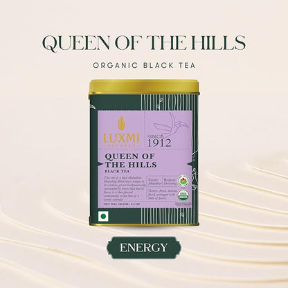 Luxmi Estates Queen of the Hills Organic Darjeeling Black Tea Loose Leaf 50 Cups (100g/3.5oz) | Direct from Garden