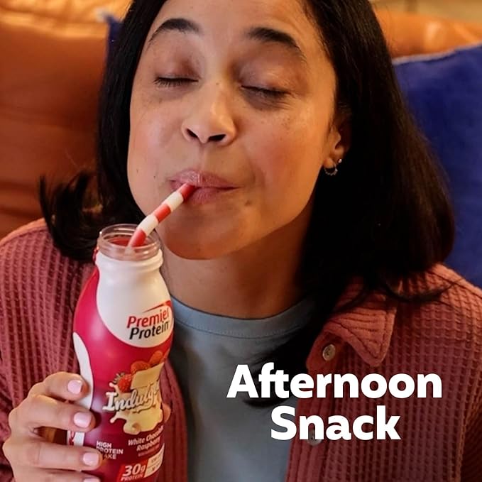 Premier Protein Shake INDULGENCE, White Chocolate Raspberry, 30g Protein, 170 Calories, 3g Sugar, 11.5 fl oz, 12 Pack (Packaging May Vary)