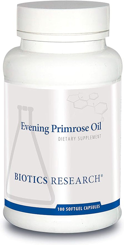 Biotics Research Evening Primrose Oil Potent Gamma Linolenic Acid GLA Source, Linoleic Acid, Healthy and Balanced Body Response, Cardiovascular, Neurological, Skin, Women’s Health. 100 Softgels