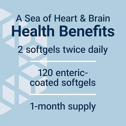 Life Extension Super Omega-3 EPA/DHA Fish Oil, Sesame Lignans & Olive Extract – Heart Health, Brain Health, Inflammation Health Support, Gluten-Free, Enteric-Coated, Non-GMO, 120 Softgels