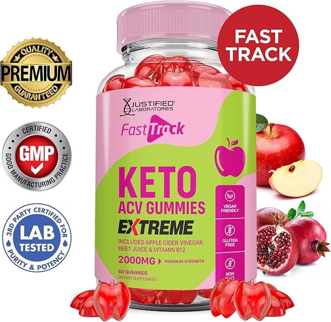 (3 Pack) Fast Track Keto ACV Gummies Extreme 2000MG Fasttrack Keto Gummies Apple Cider Vinegar Formulated with Pomegranate Beet Juice Powder B12 Vegan Non GMO 180 Gummys